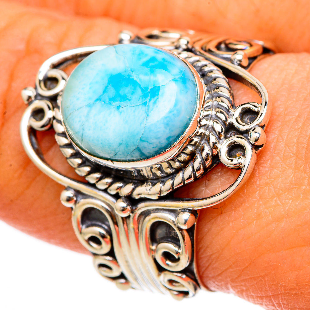 Larimar Rings handcrafted by Anasilvercos - RING101726