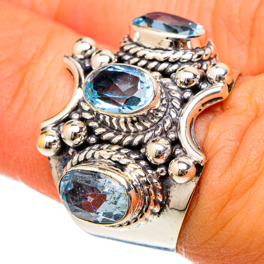 Blue Topaz Rings handcrafted by Anasilvercos - RING101727