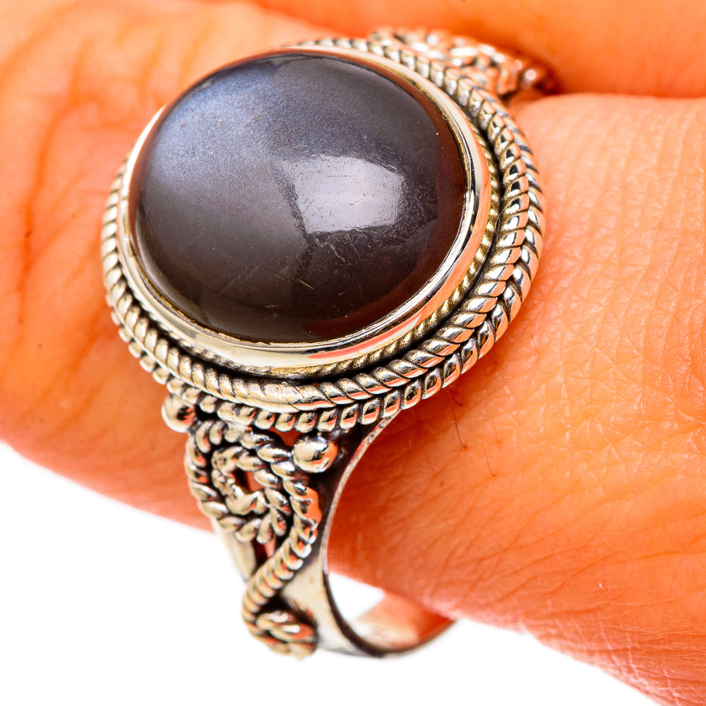 Gold Sheen Obsidian Rings handcrafted by Anasilvercos - RING101732
