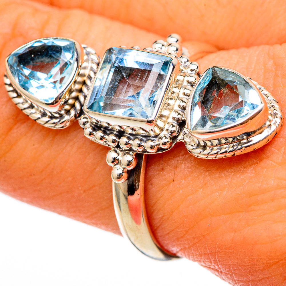 Blue Topaz Rings handcrafted by Anasilvercos - RING101743