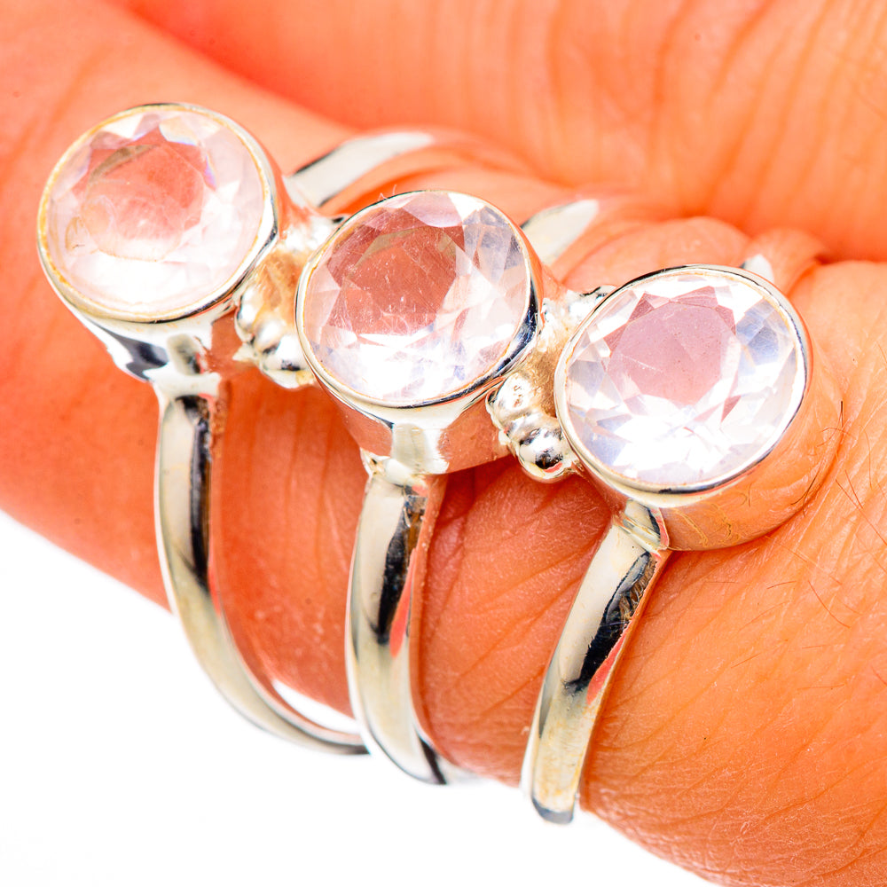 Rose Quartz Rings handcrafted by Anasilvercos - RING101747