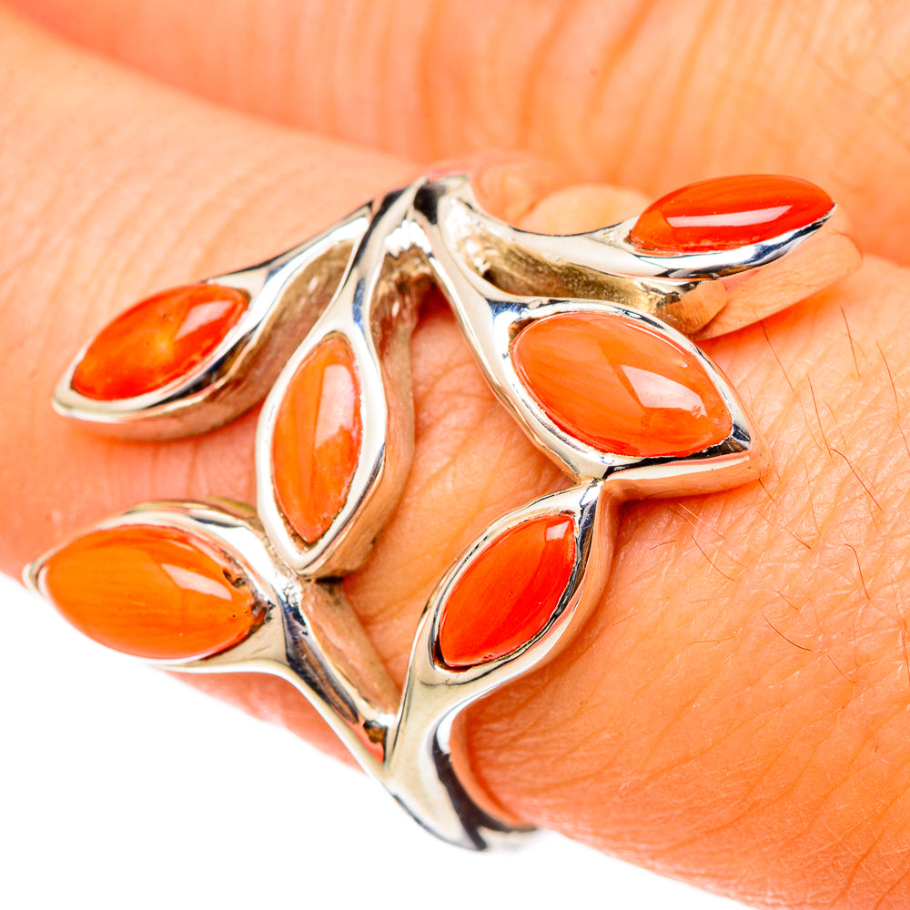 Mediterranean Red Coral Rings handcrafted by Anasilvercos - RING101748