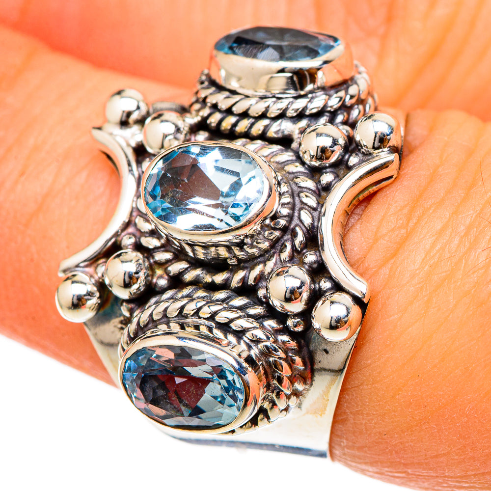 Blue Topaz Rings handcrafted by Anasilvercos - RING101758