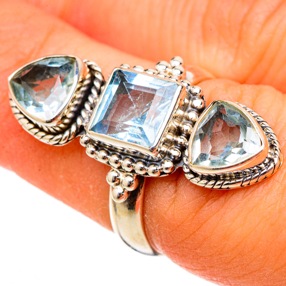 Blue Topaz Rings handcrafted by Anasilvercos - RING101759