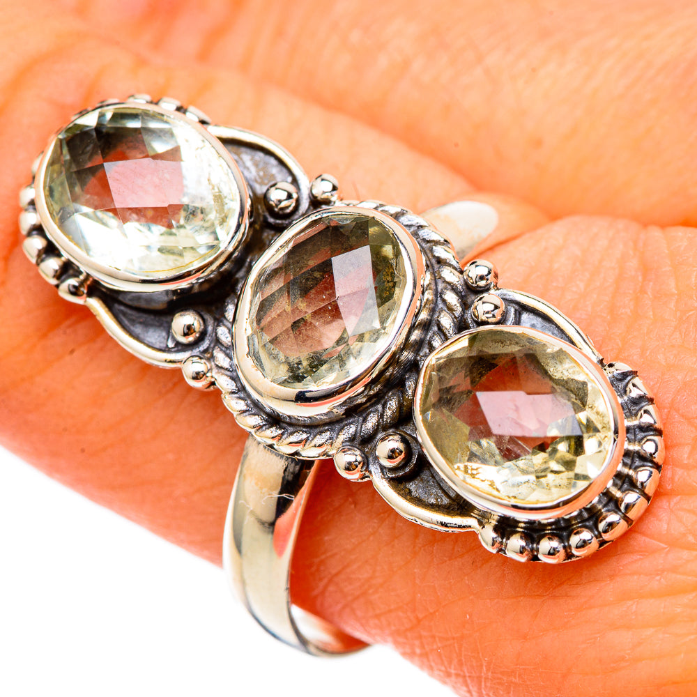 Green Amethyst Rings handcrafted by Anasilvercos - RING101760