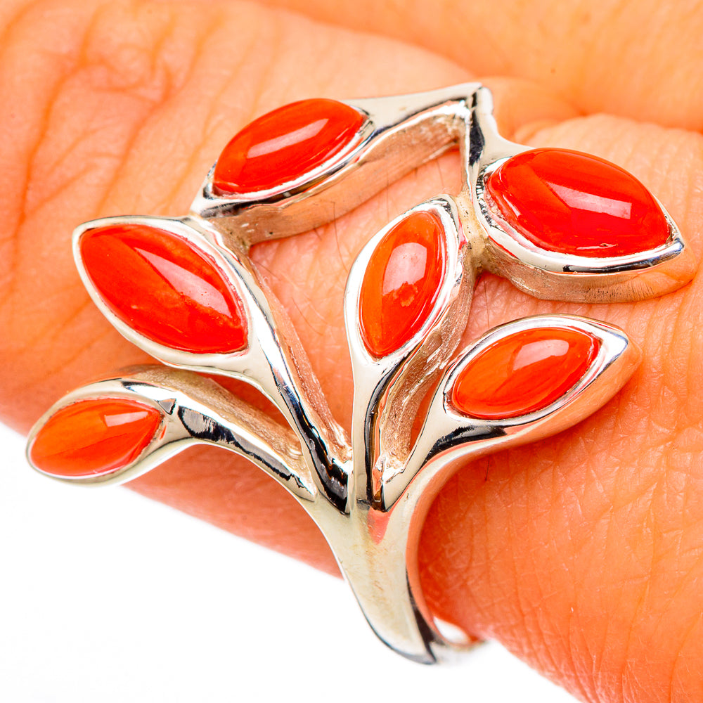 Mediterranean Red Coral Rings handcrafted by Anasilvercos - RING101779
