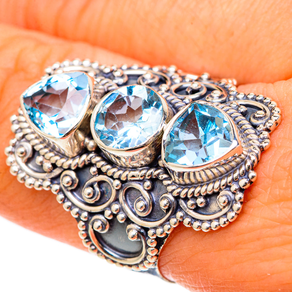 Blue Topaz Rings handcrafted by Anasilvercos - RING101802