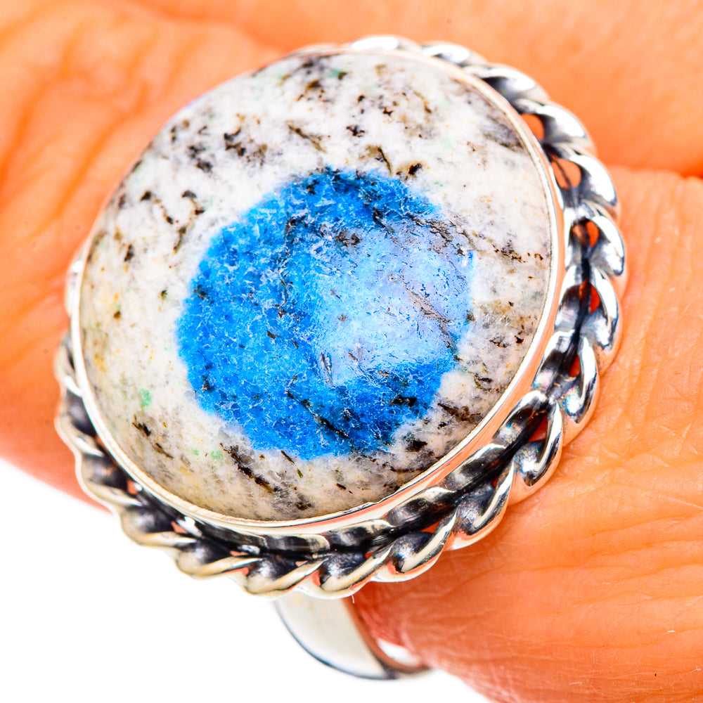 K2 Blue Azurite Rings handcrafted by Anasilvercos - RING101803