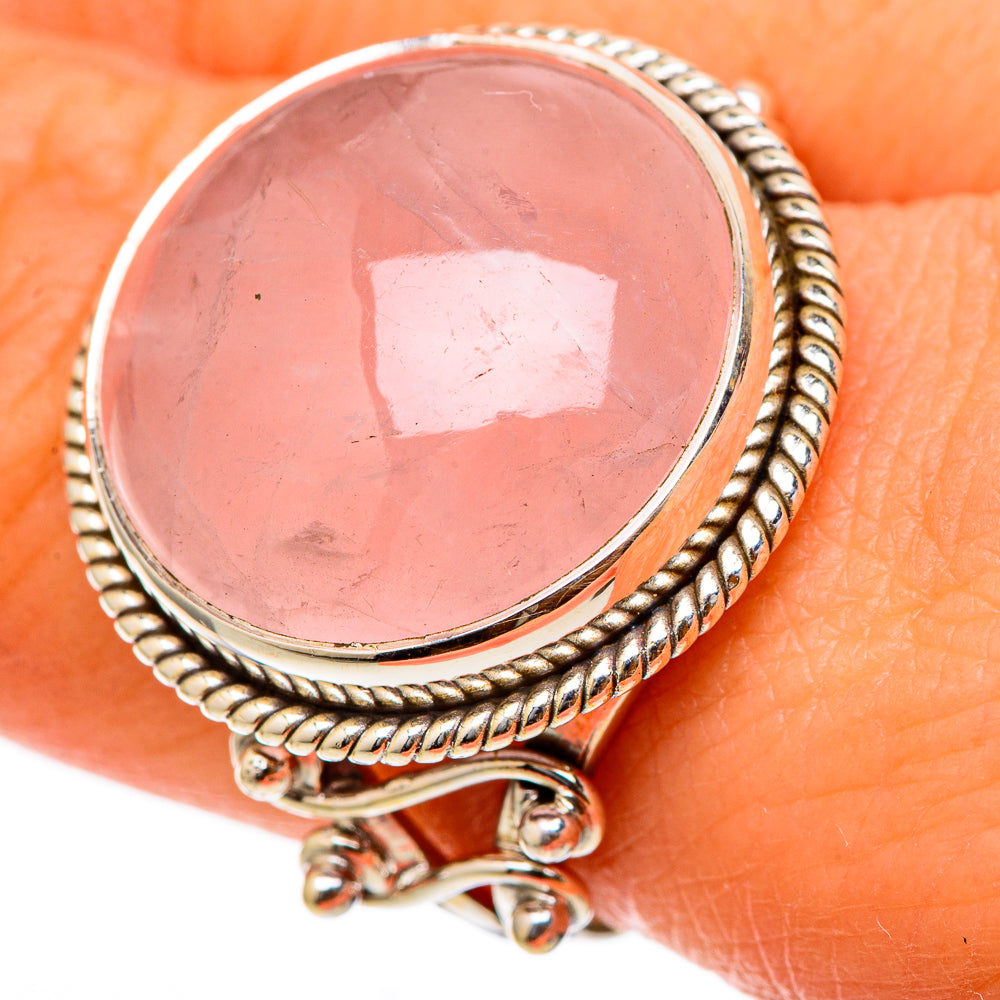 Rose Quartz Rings handcrafted by Anasilvercos - RING101820