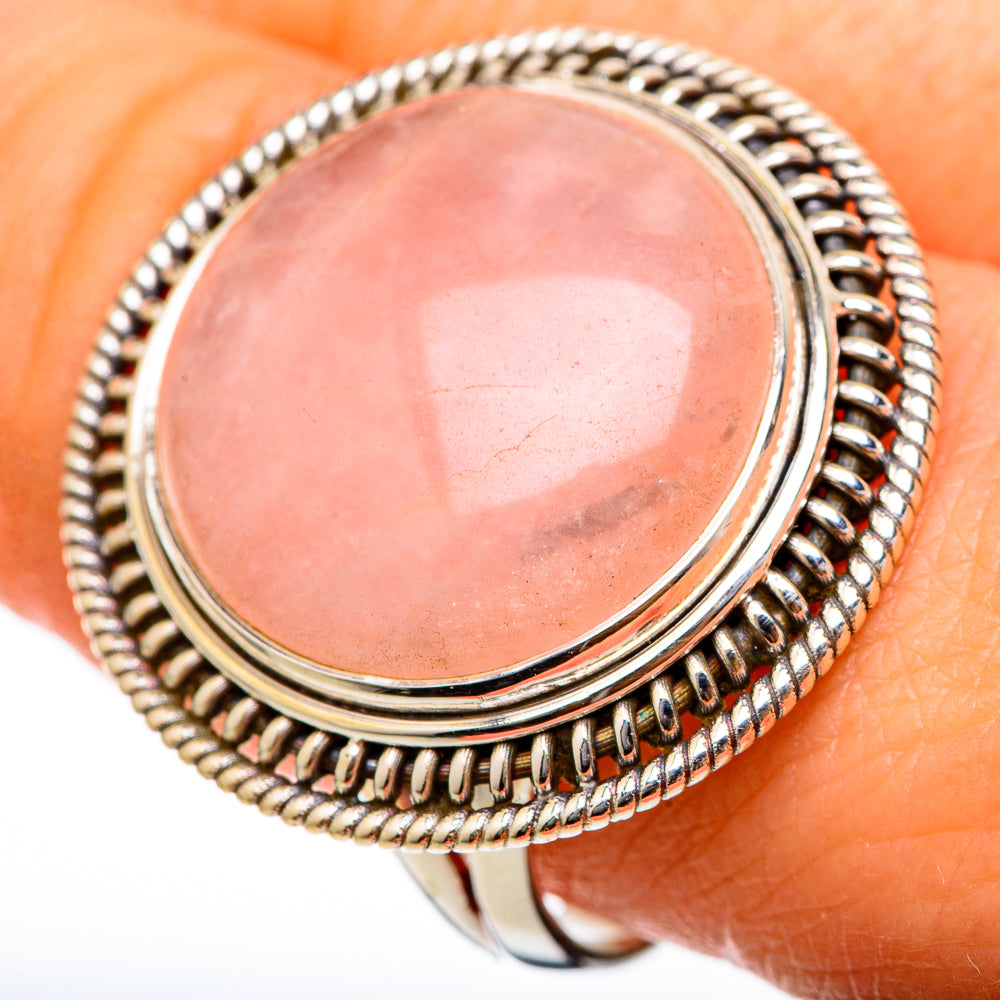 Rose Quartz Rings handcrafted by Anasilvercos - RING101822