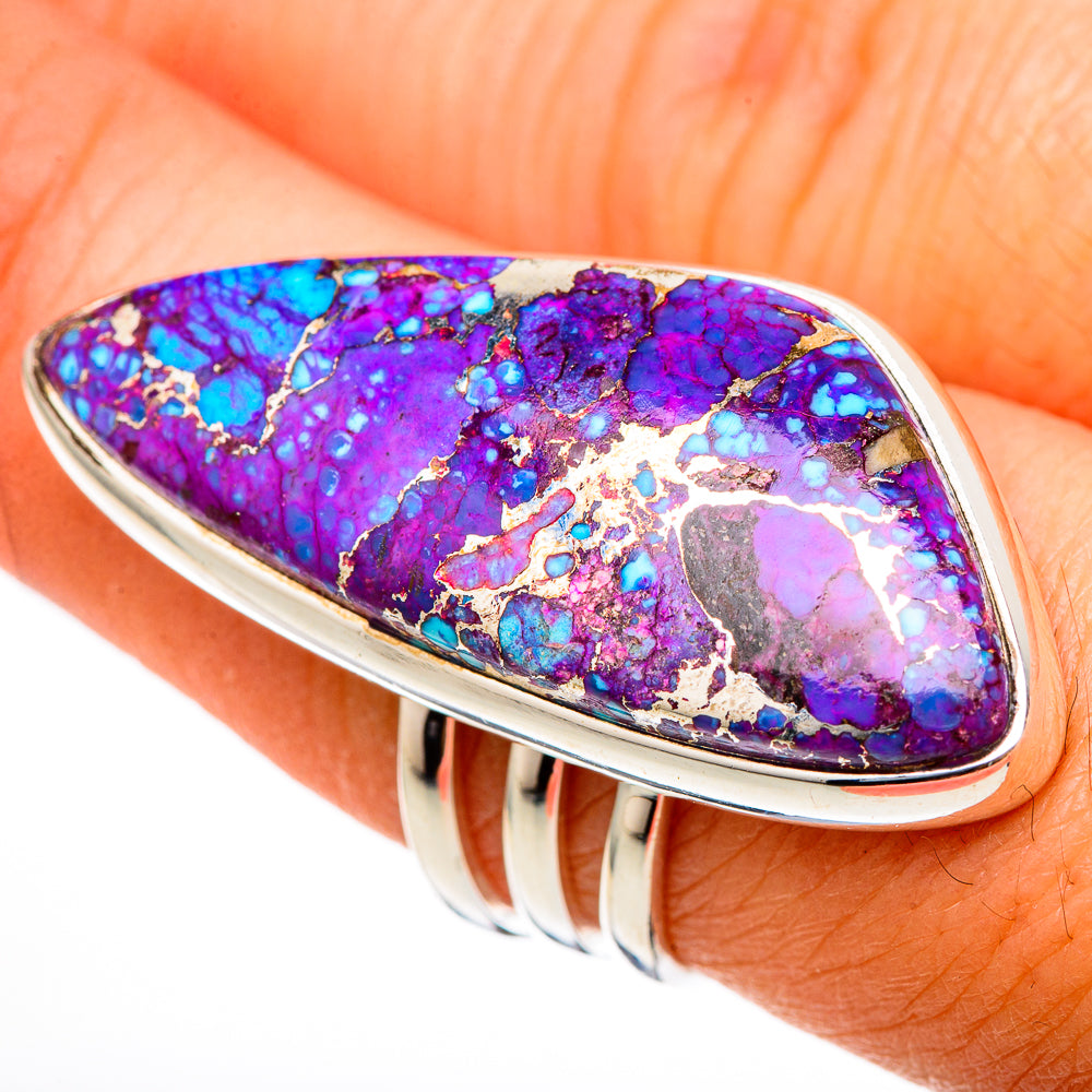 Purple Copper Composite Turquoise Rings handcrafted by Anasilvercos - RING101824