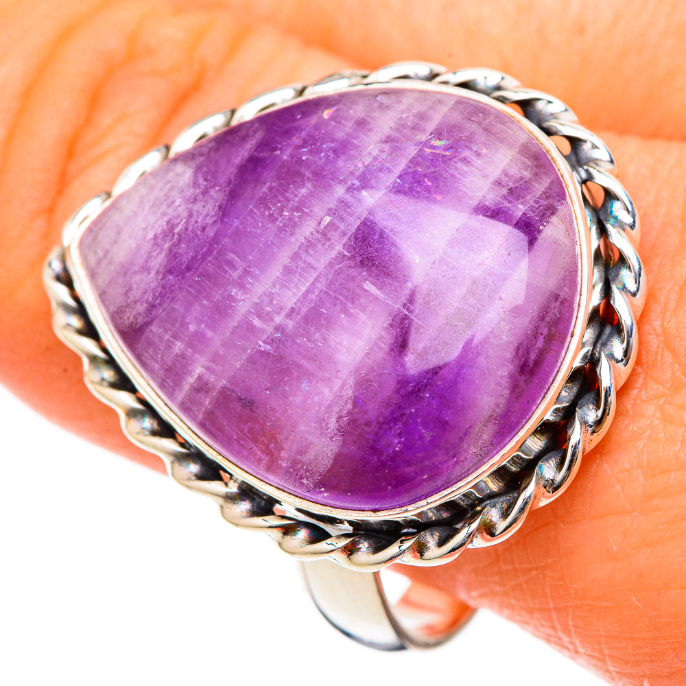 Chevron Amethyst Rings handcrafted by Anasilvercos - RING101825
