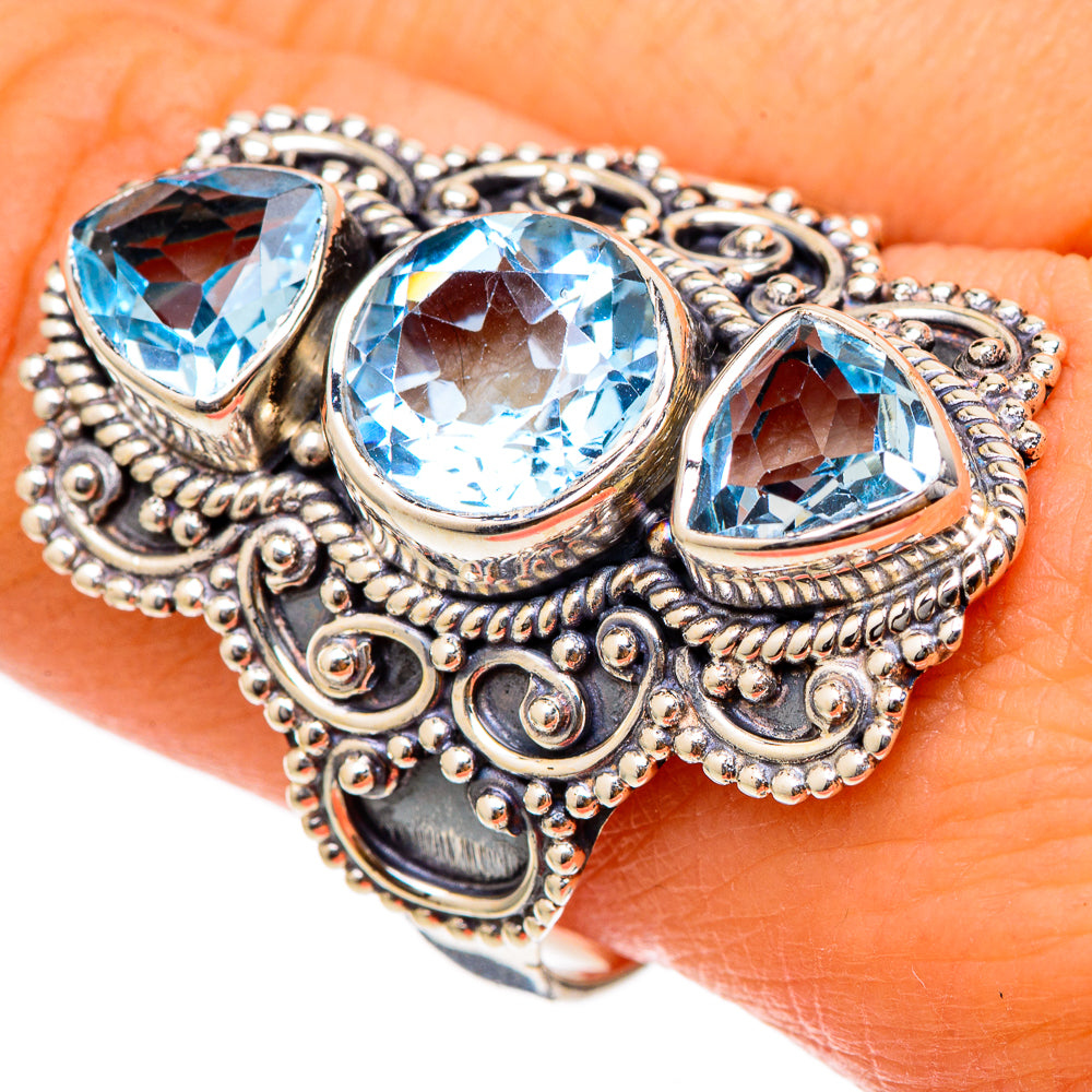 Blue Topaz Rings handcrafted by Anasilvercos - RING101841