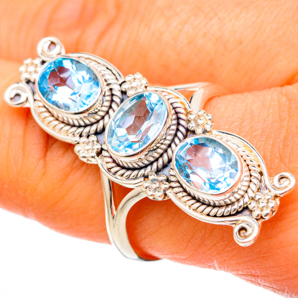 Blue Topaz Rings handcrafted by Anasilvercos - RING101844
