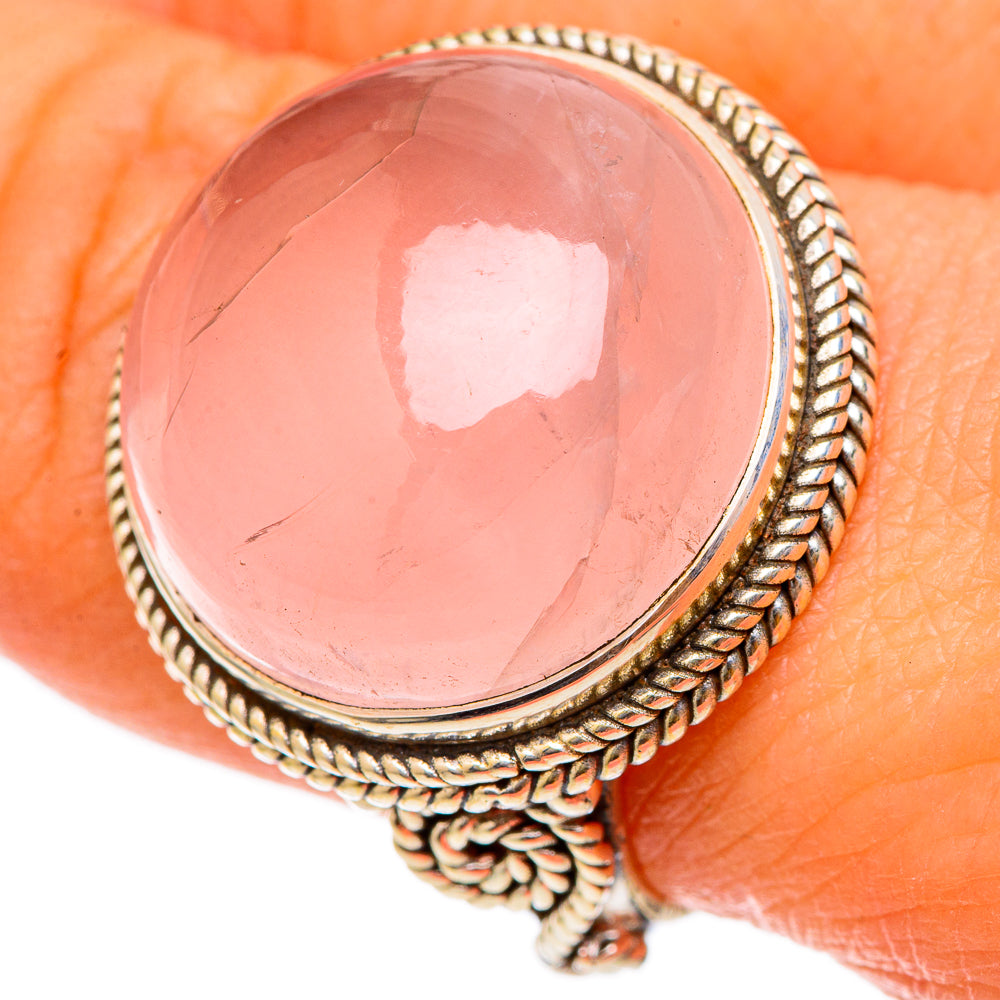 Rose Quartz Rings handcrafted by Anasilvercos - RING101860