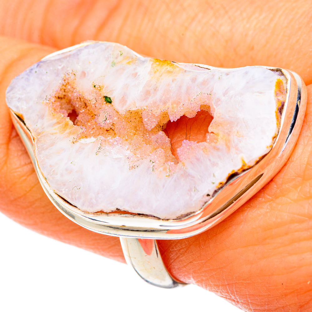 White Geode Slice Rings handcrafted by Anasilvercos - RING101867