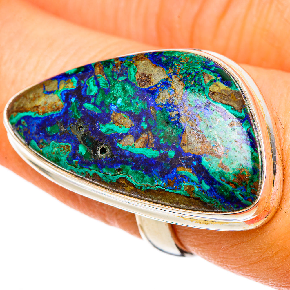 Azurite Malachite Rings handcrafted by Anasilvercos - RING101870