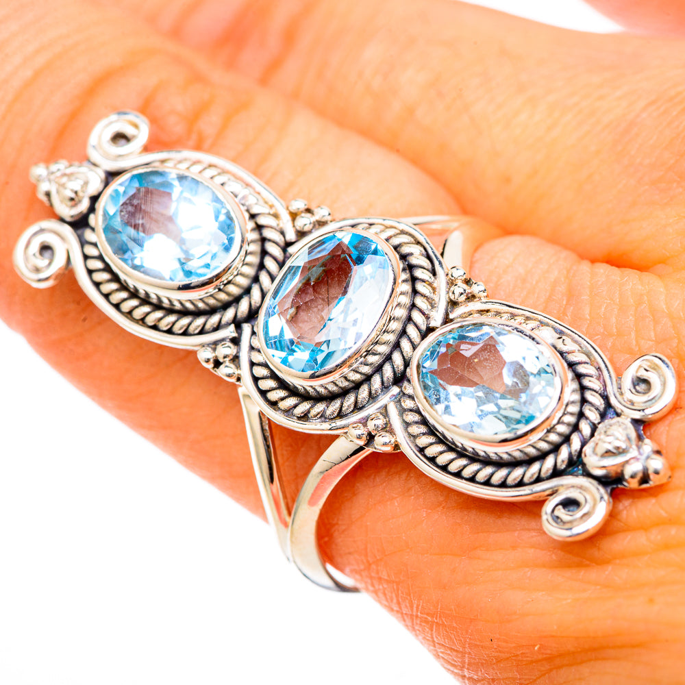 Blue Topaz Rings handcrafted by Anasilvercos - RING101874