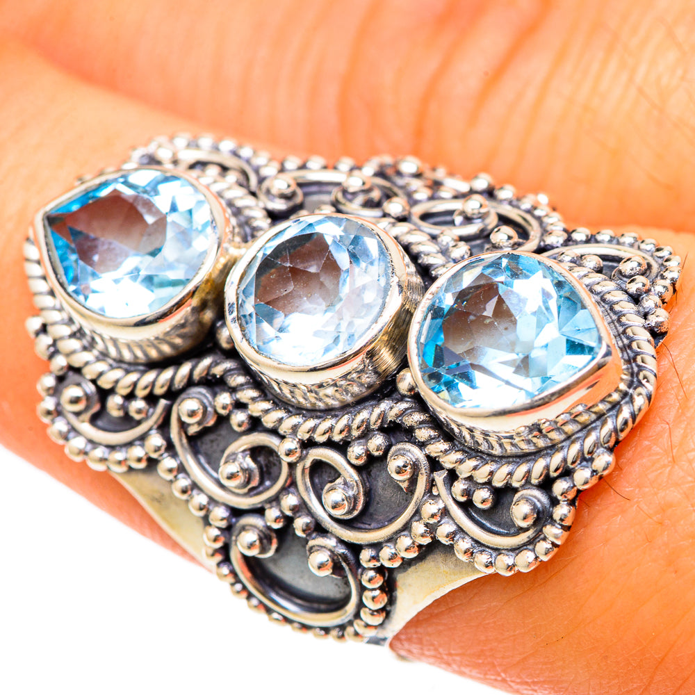 Blue Topaz Rings handcrafted by Anasilvercos - RING101877