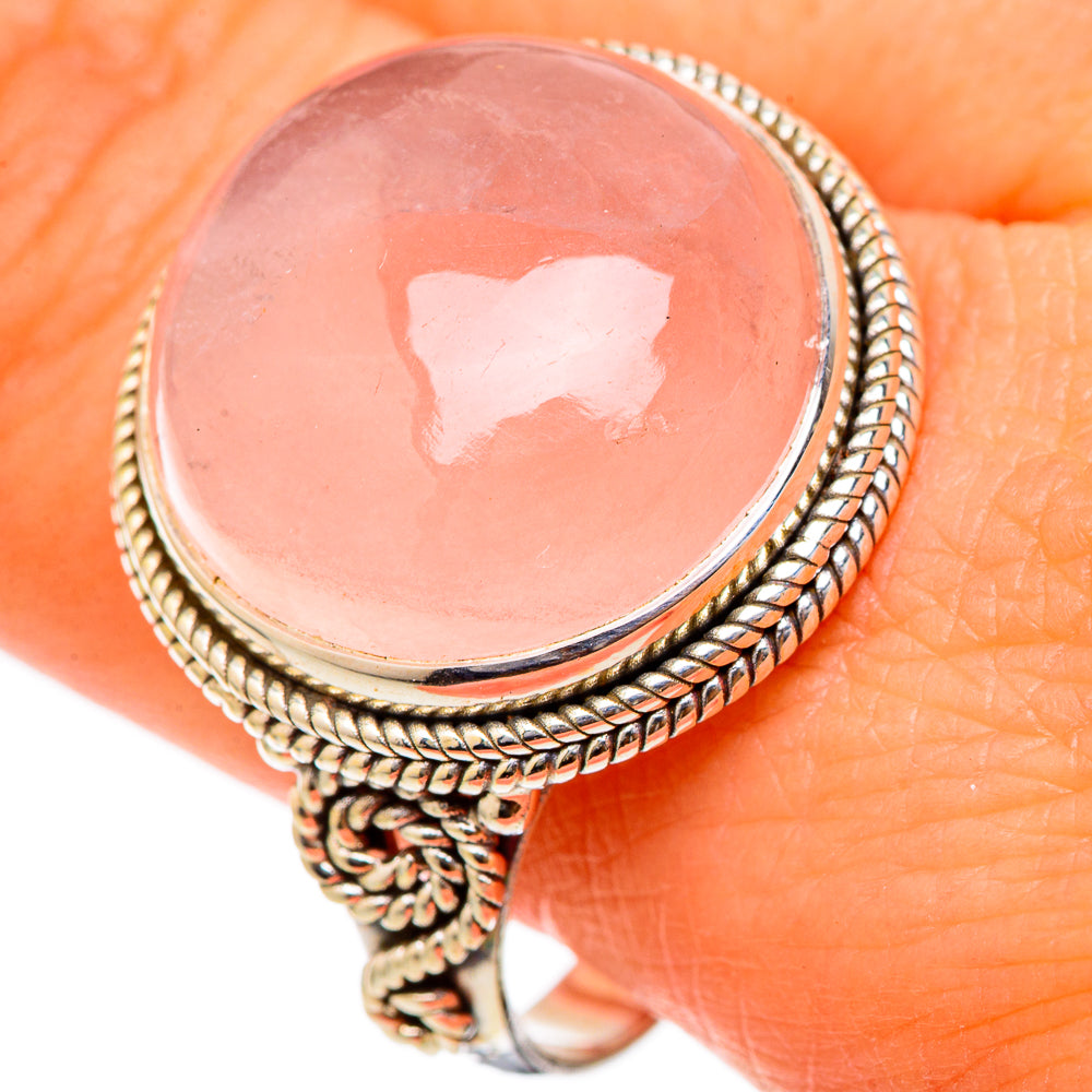 Rose Quartz Rings handcrafted by Anasilvercos - RING101887
