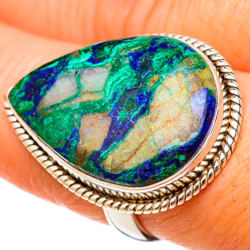 Azurite Malachite Rings handcrafted by Anasilvercos - RING101898