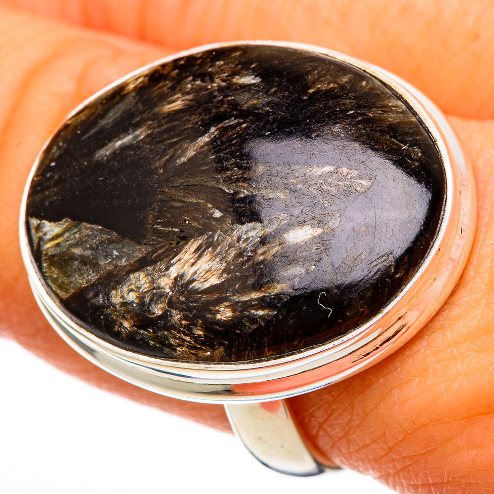 Golden Seraphinite Rings handcrafted by Anasilvercos - RING101915