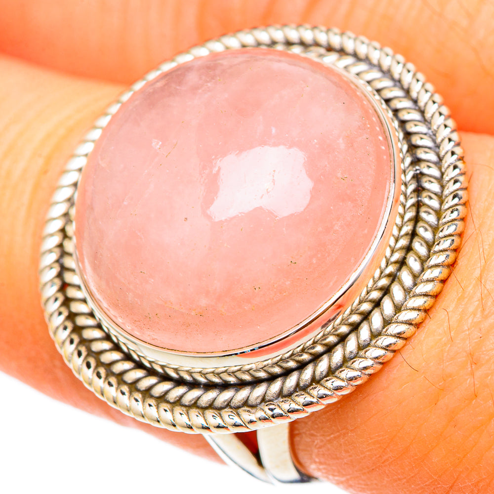 Rose Quartz Rings handcrafted by Anasilvercos - RING101919