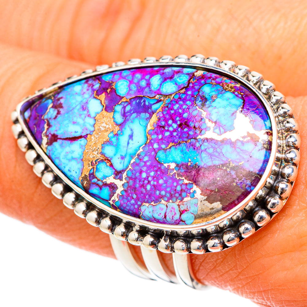 Spiny Oyster Turquoise Rings handcrafted by Anasilvercos - RING101921