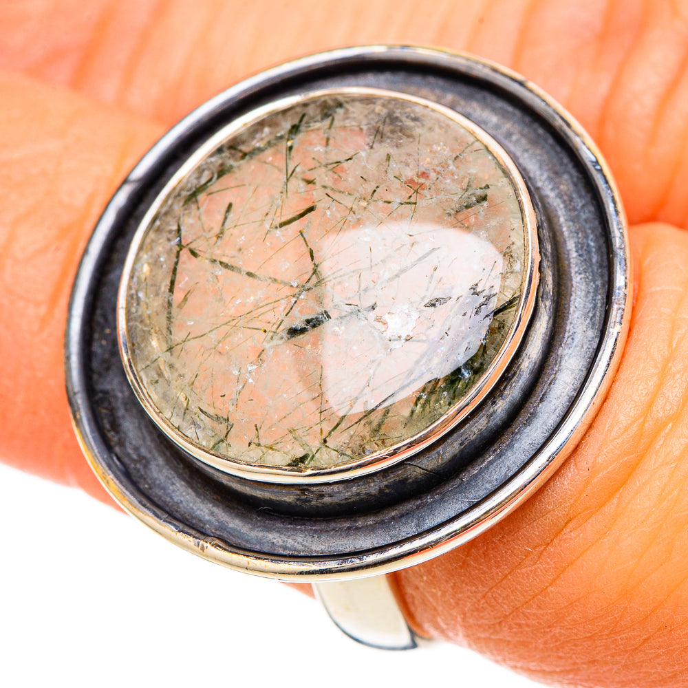 Tourmalinated Quartz Rings handcrafted by Anasilvercos - RING101923