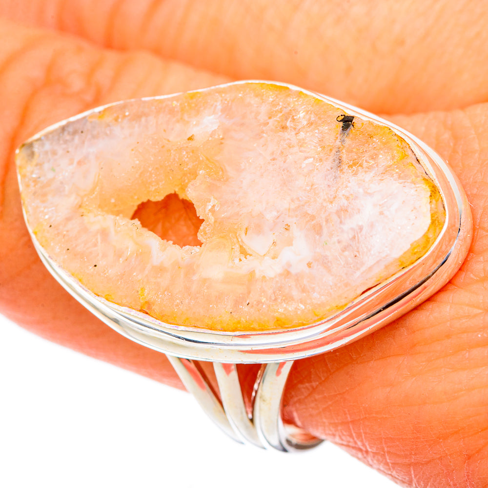 White Geode Slice Rings handcrafted by Anasilvercos - RING101925