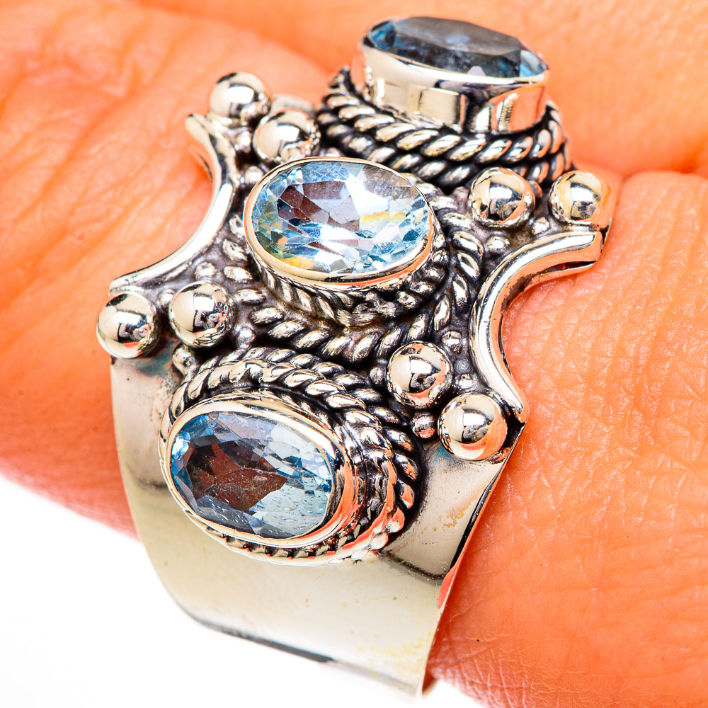 Blue Topaz Rings handcrafted by Anasilvercos - RING101932