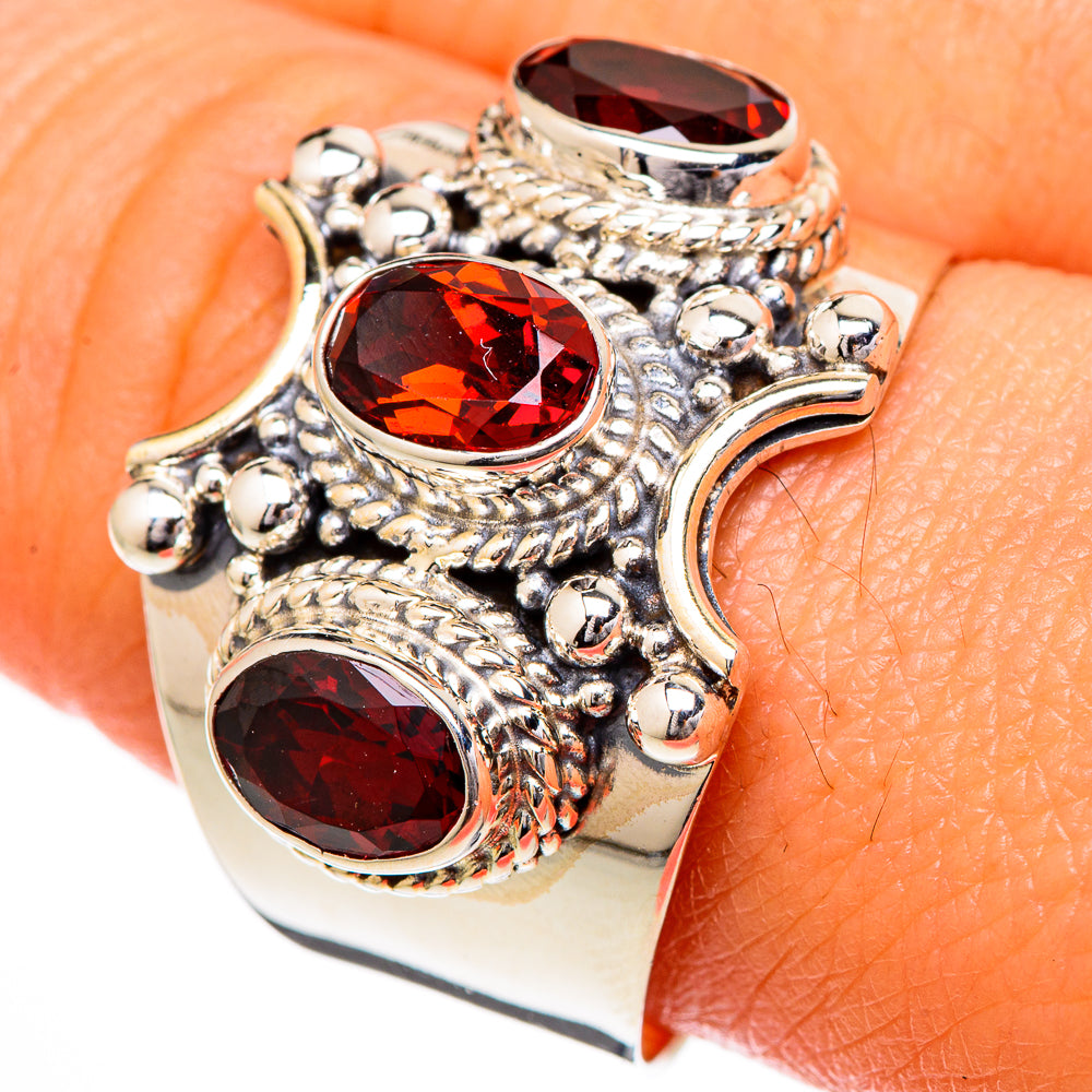 Garnet, Malachite, Peridot, Blue Tourmaline, Lapis Lazuli, Amethyst Rings handcrafted by Anasilvercos - RING101942