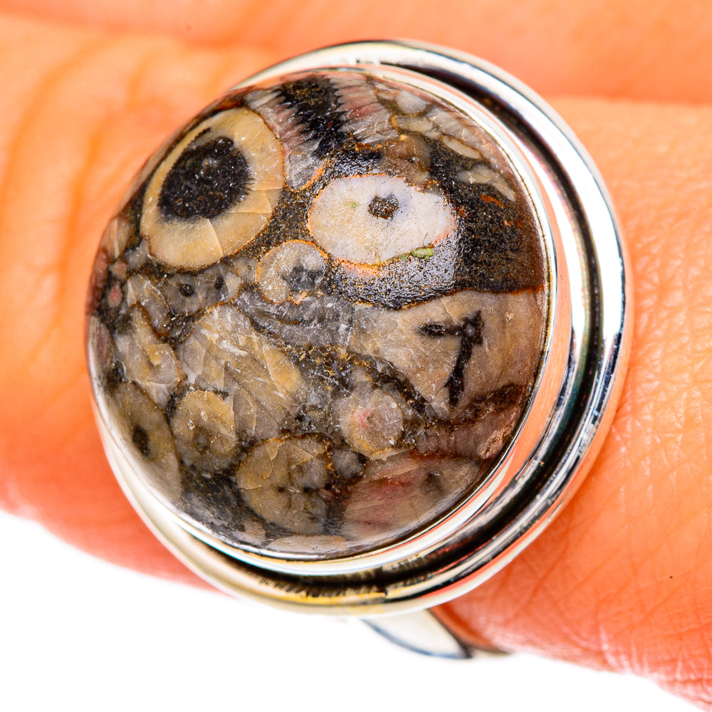 Crinoid Fossil Rings handcrafted by Anasilvercos - RING101947