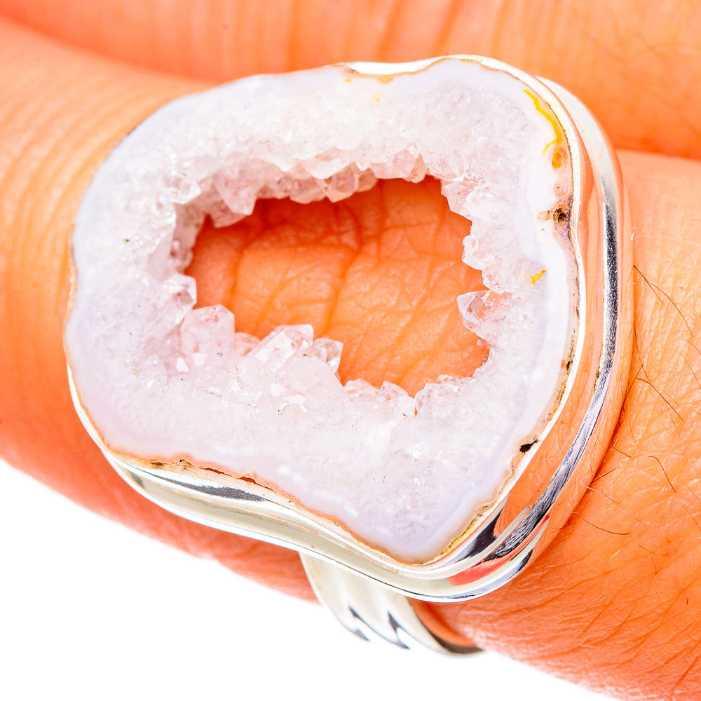 White Geode Slice Rings handcrafted by Anasilvercos - RING101951
