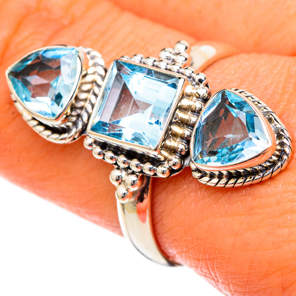 Blue Topaz Rings handcrafted by Anasilvercos - RING101965