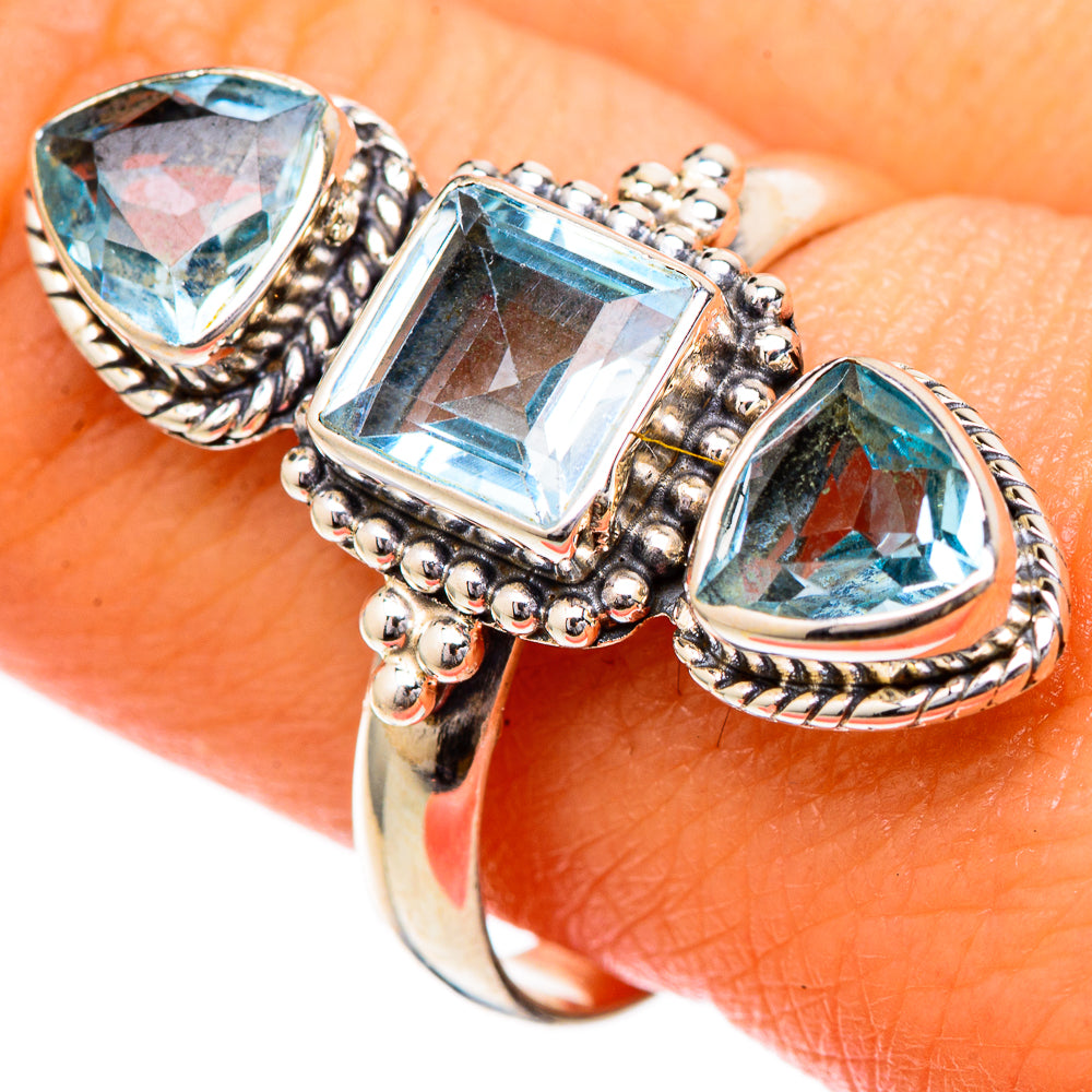 Blue Topaz Rings handcrafted by Anasilvercos - RING101985