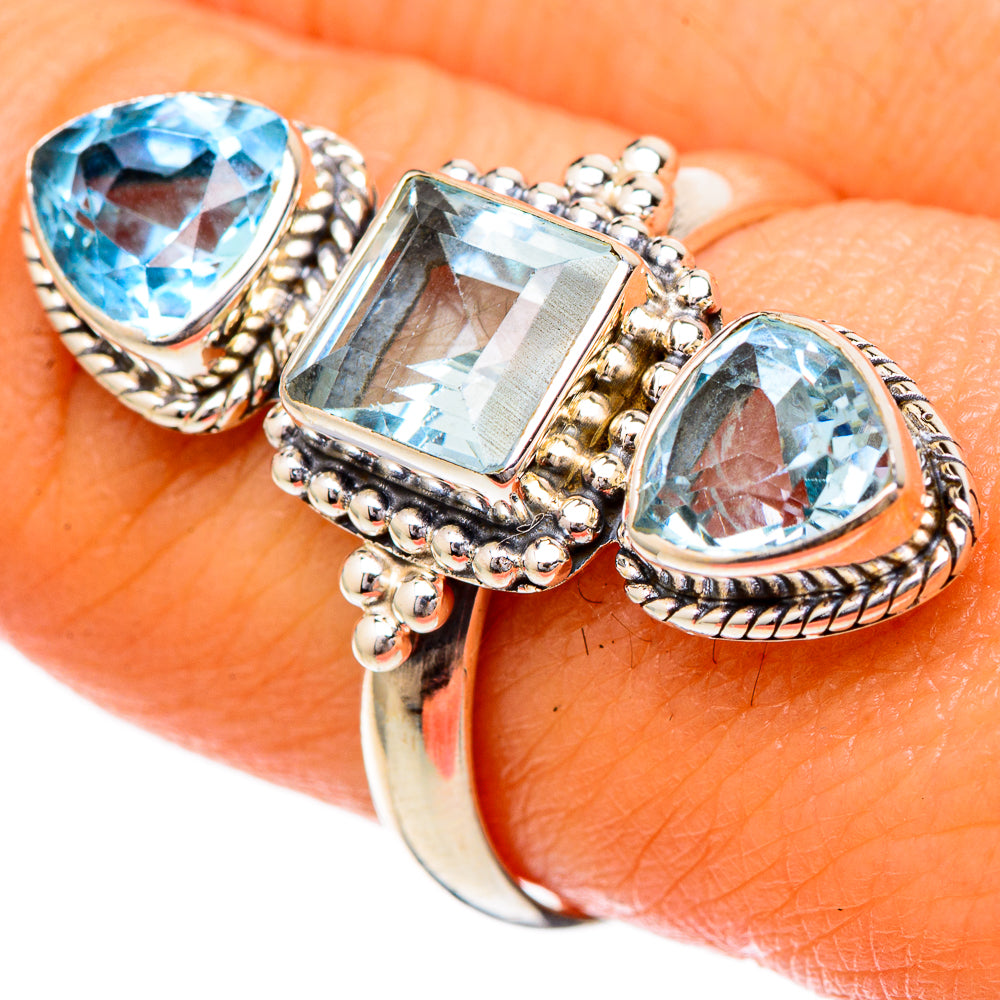Blue Topaz Rings handcrafted by Anasilvercos - RING102010