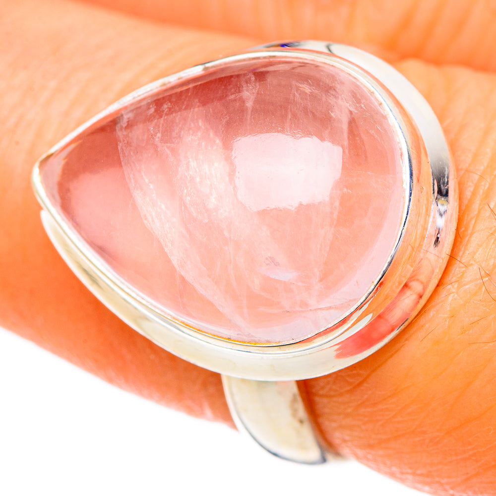 Rose Quartz Rings handcrafted by Anasilvercos - RING102038