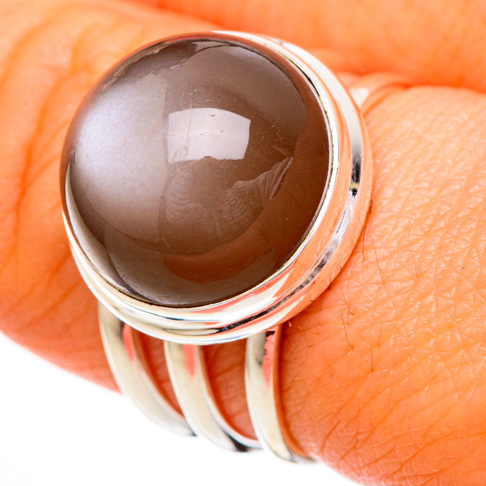 Chocolate Moonstone Rings handcrafted by Anasilvercos - RING102039