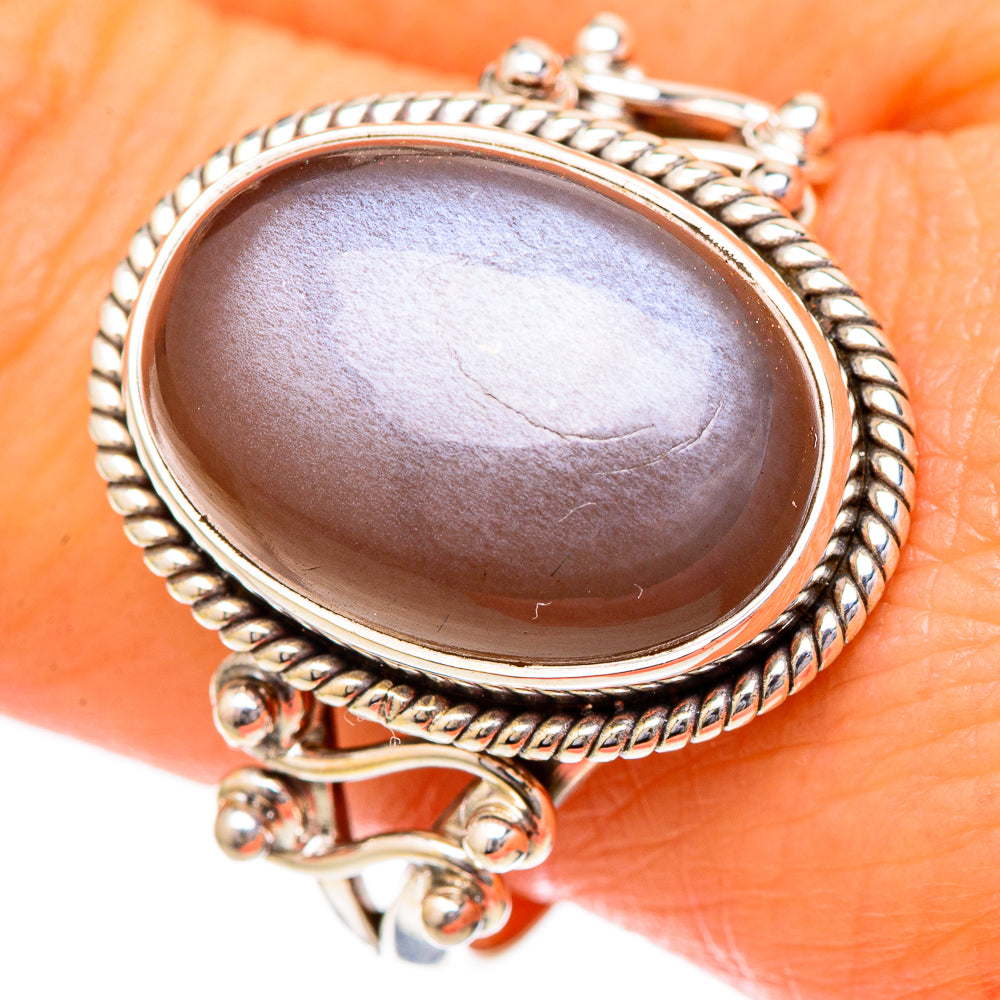 Chocolate Moonstone Rings handcrafted by Anasilvercos - RING102042