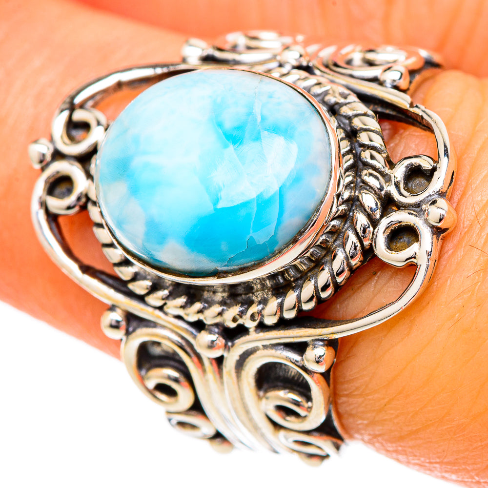 Larimar Rings handcrafted by Anasilvercos - RING102049