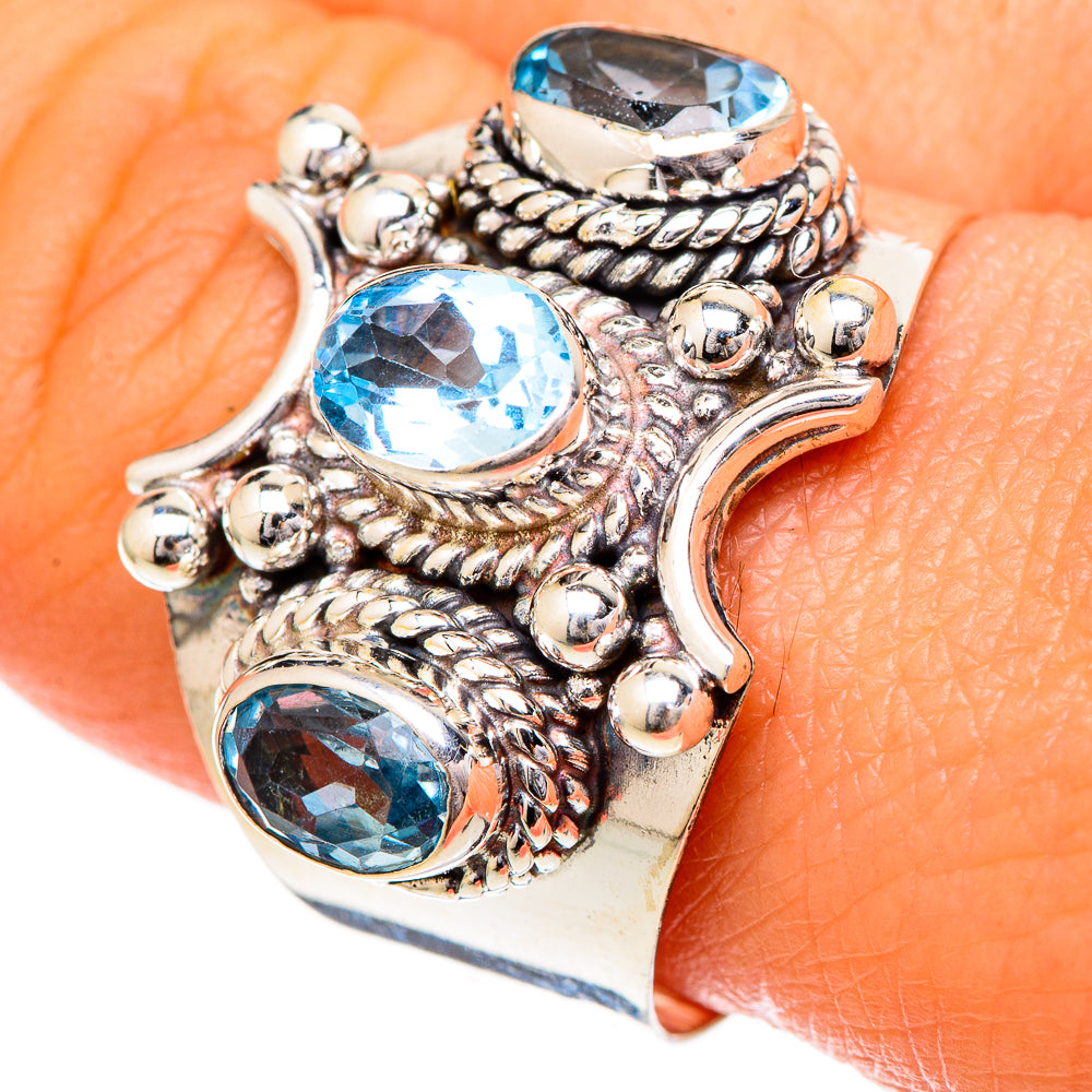 Blue Topaz Rings handcrafted by Anasilvercos - RING102050