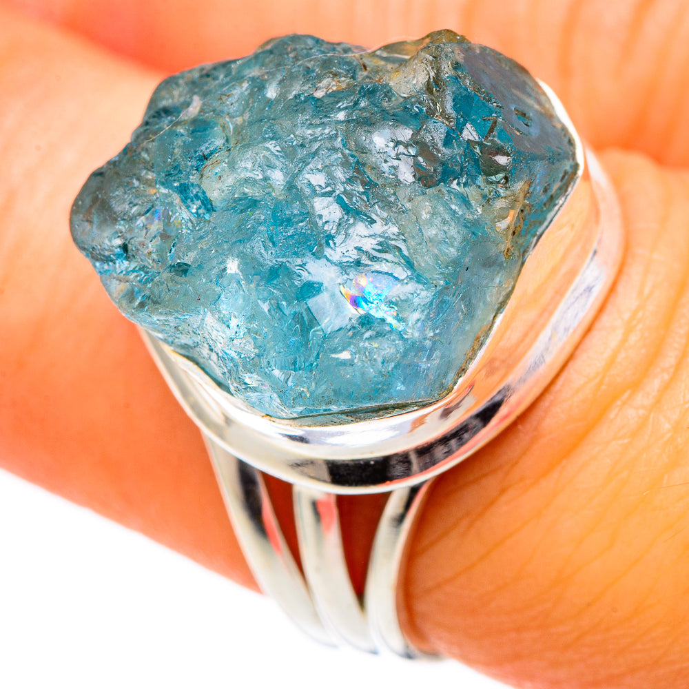 Aquamarine Rings handcrafted by Anasilvercos - RING102051
