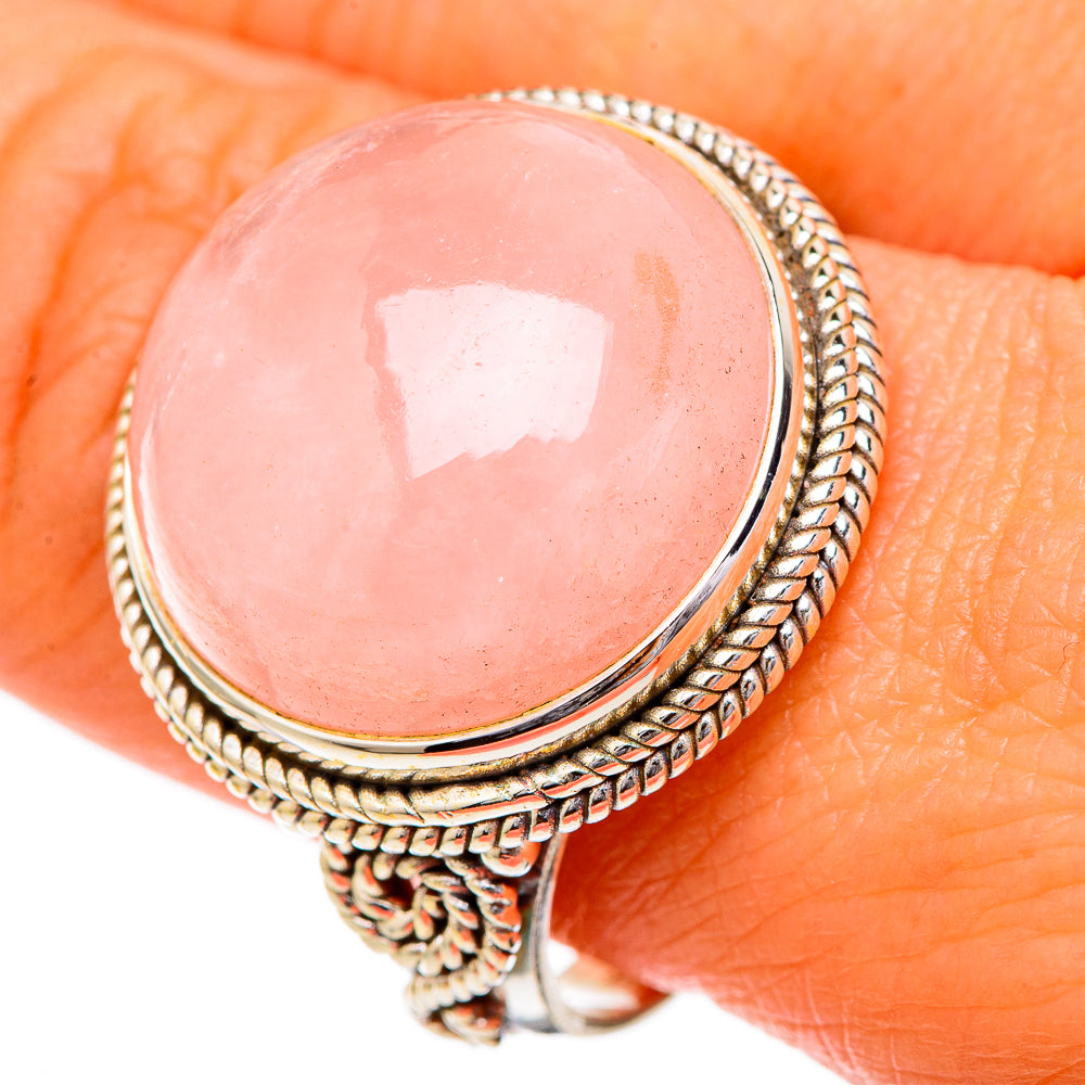 Rose Quartz Rings handcrafted by Anasilvercos - RING102119