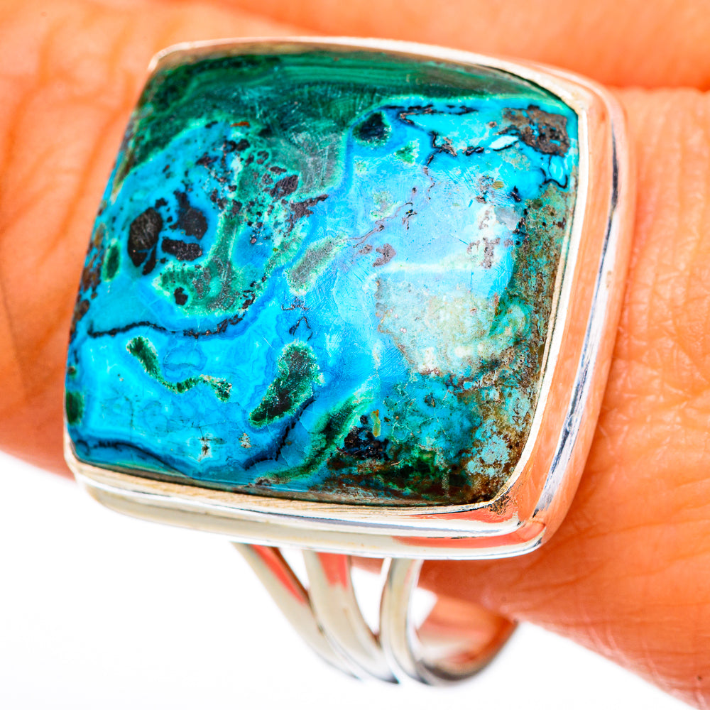 Malachite In Chrysocolla Rings handcrafted by Anasilvercos - RING102132