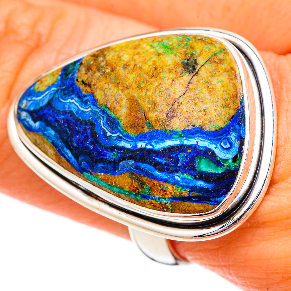 Azurite Malachite Rings handcrafted by Anasilvercos - RING102134