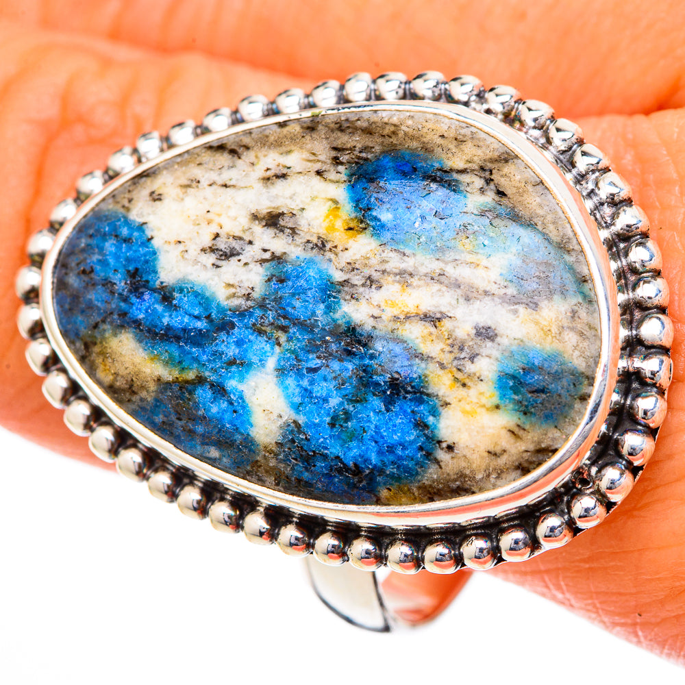 K2 Blue Azurite Rings handcrafted by Anasilvercos - RING102138