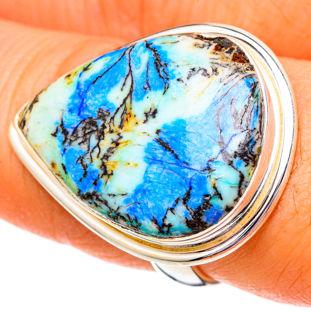 Blue Howlite Rings handcrafted by Anasilvercos - RING102141