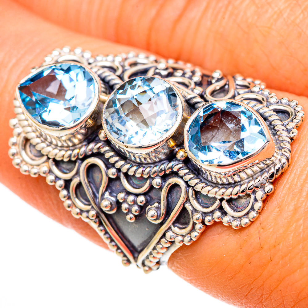 Blue Topaz Rings handcrafted by Anasilvercos - RING102142