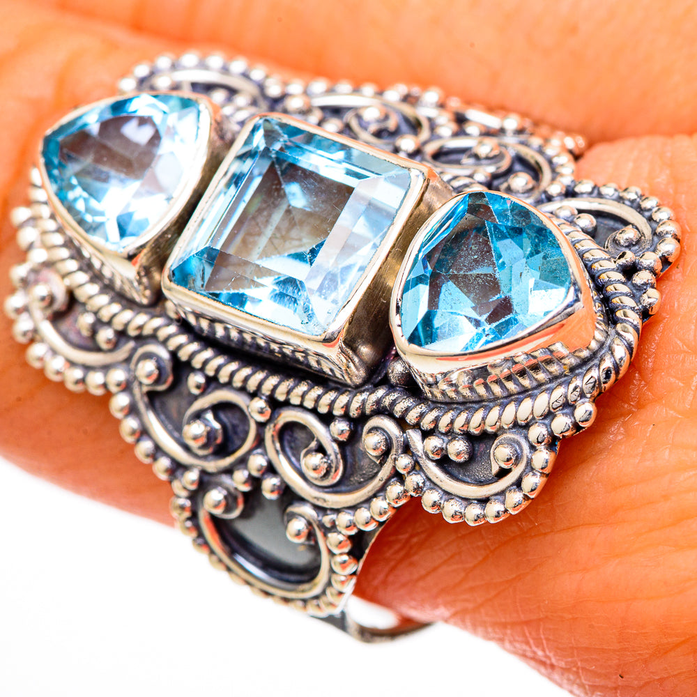 Blue Topaz Rings handcrafted by Anasilvercos - RING102144